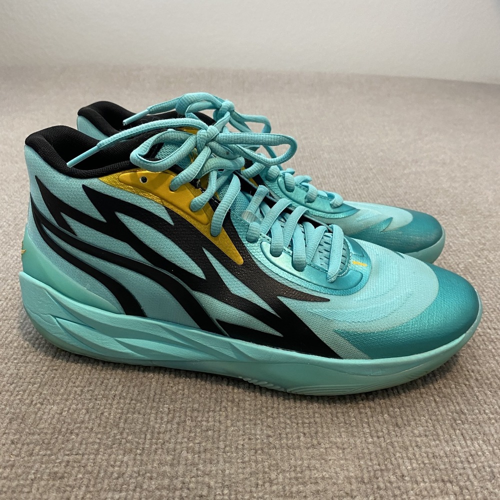 Puma LaMelo Ball Shoes Mens Size 10.5 Blue Mid Basketball Sneakers 377590-01